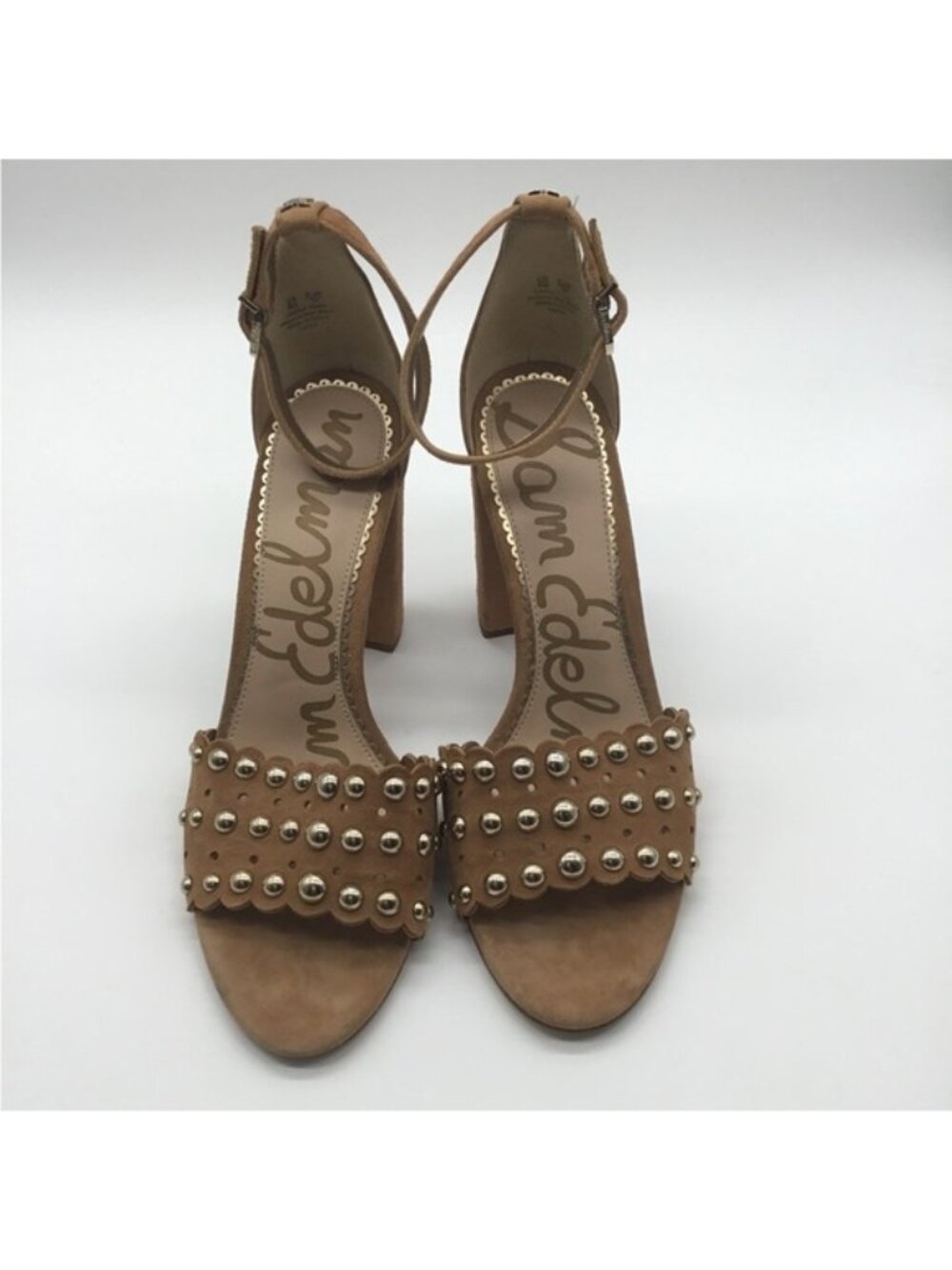 Sam Edelman Yaris‎ Suede Studded Open Toe Heels